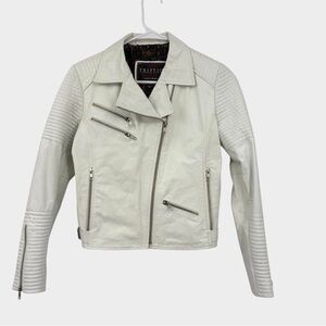 Triptico Faux Leather Moto Jacket in White Women’s Size S